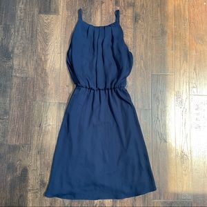 Francesca’s Tacera Mini Dress Navy Sz S Pleated A line sleeveless